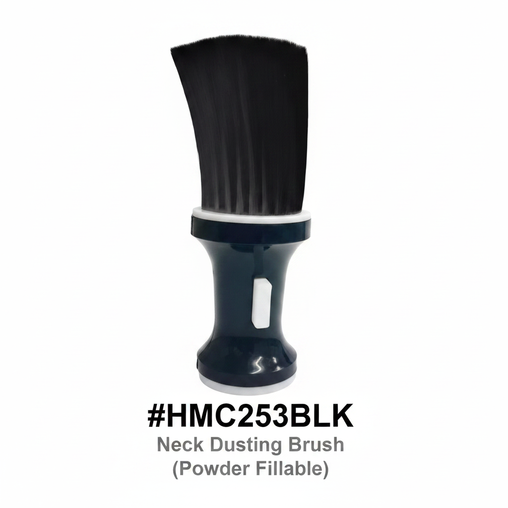 Neck Dusting Brush Powder Fillable Black #HMC253BLK