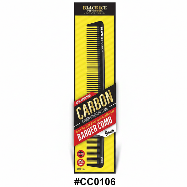 Black Ice Carbon Composite Barber Comb 9 inch #CC0106