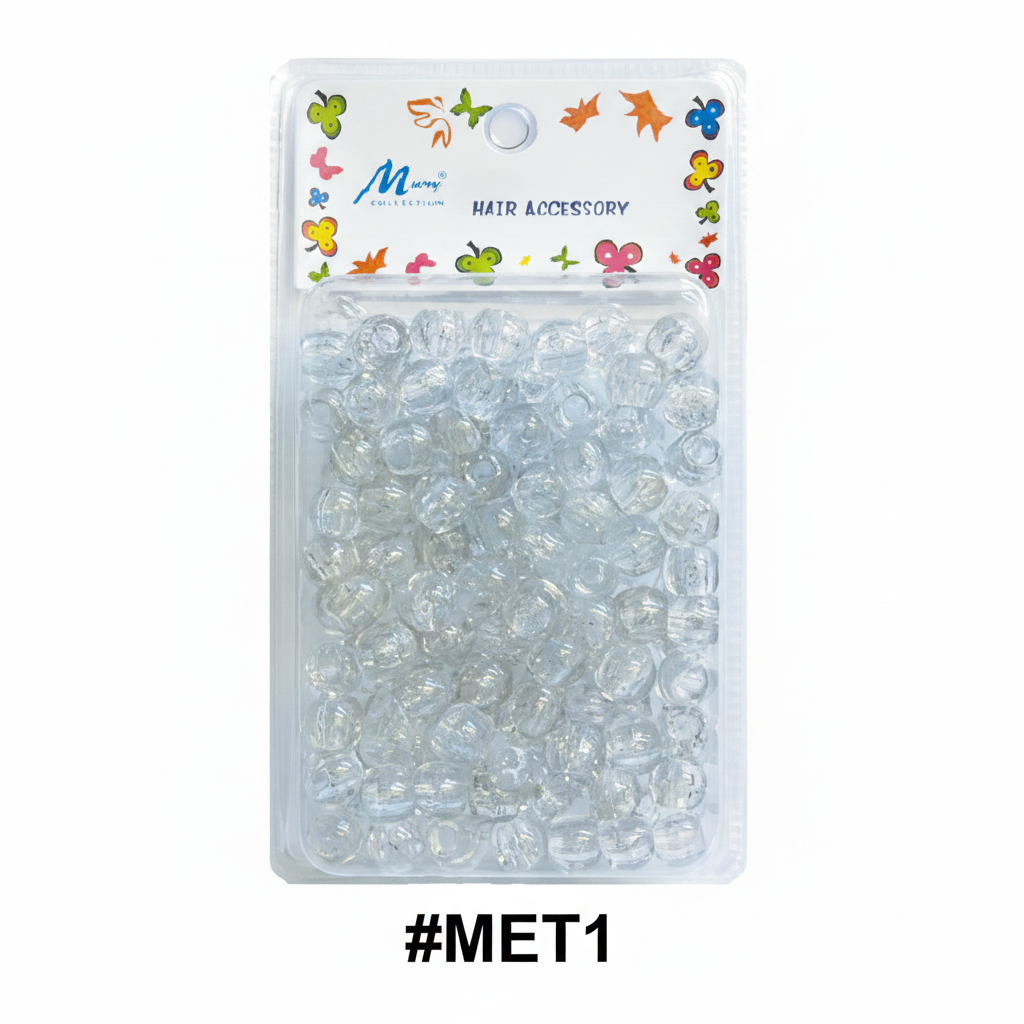 Murry Collection #MET1 Jumbo Clear Transparent Hair Beads Hair Accessory