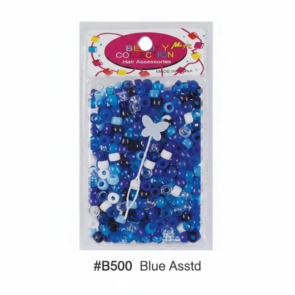 Beauty Magic Collection Hair Beads Blue Assorted #B500