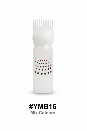 White hair dye applicator squeeze bottle with comb brush #YMB16