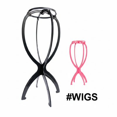 Foldable Wig Stand Black and Pink #WIGS