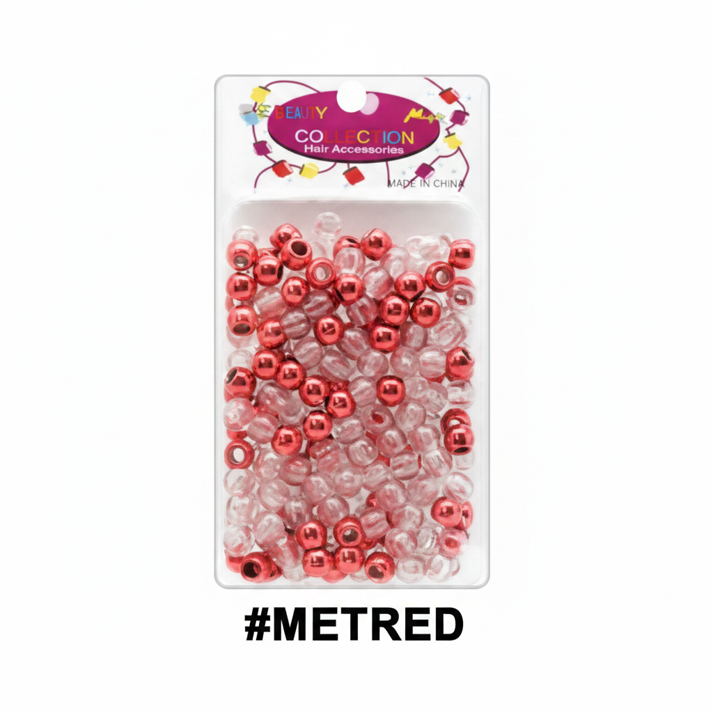 Beauty Collection Red Metallic Hair Beads #METRED