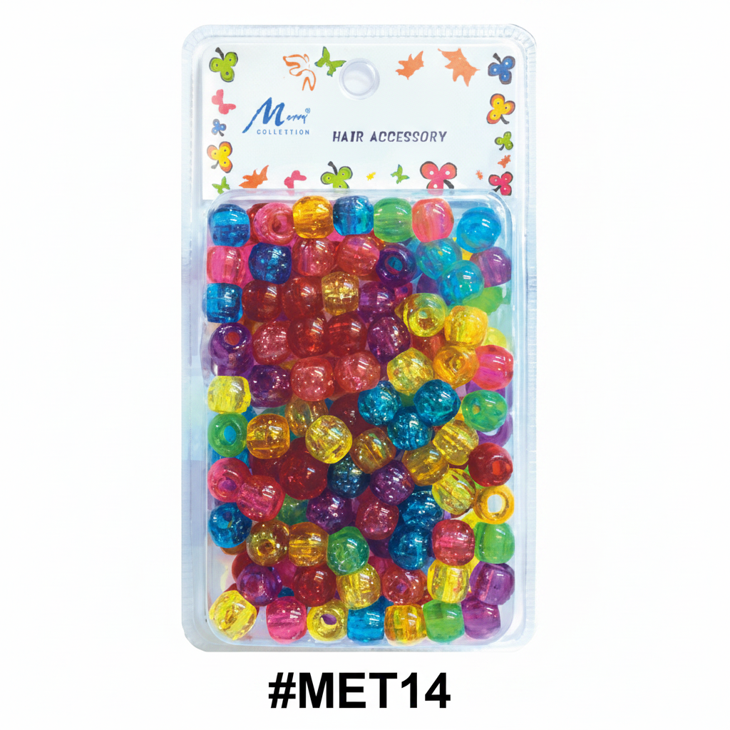 Murry Collection #MET14 Jumbo Multicolour Assorted Hair Beads Hair Accessory
