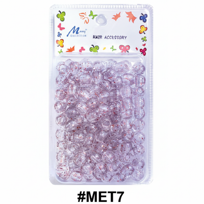 Murry Collection #MET7 Jumbo Lilac Glitter Hair Beads Hair Accessory