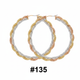Large Tri-Colour Twisted Rope Hoop Earrings Gold Silver Rose Gold #135