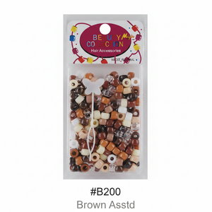 Beauty Magic Collection Hair Beads #B200 Brown Assorted