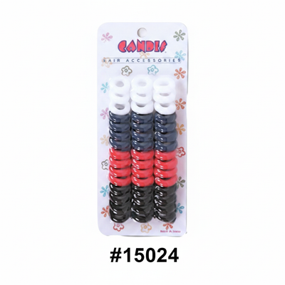 Candie Multi-Tone Spiral Pony Rings 60pc #15024