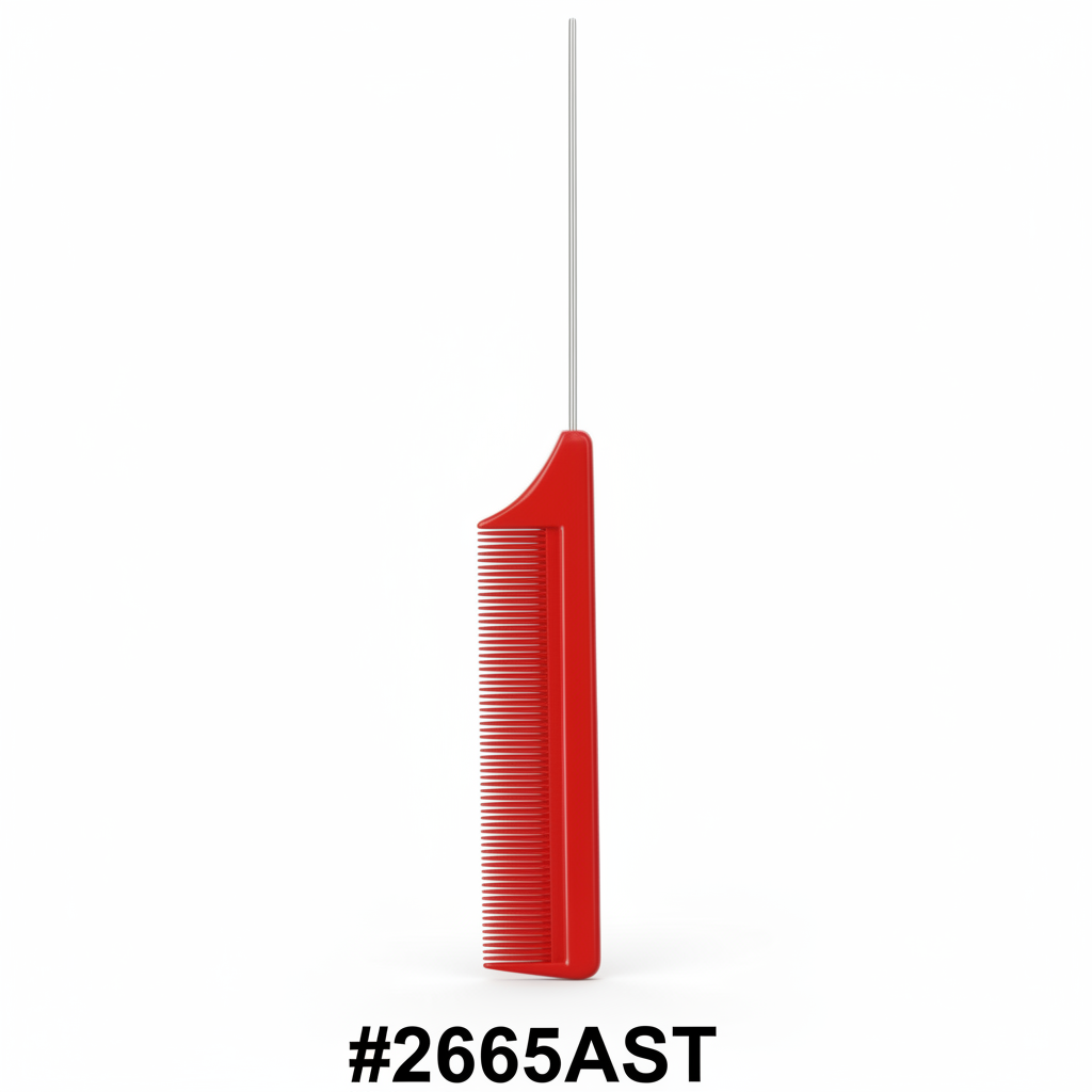 Stella Collection Pin Tail Comb #2665AST Red