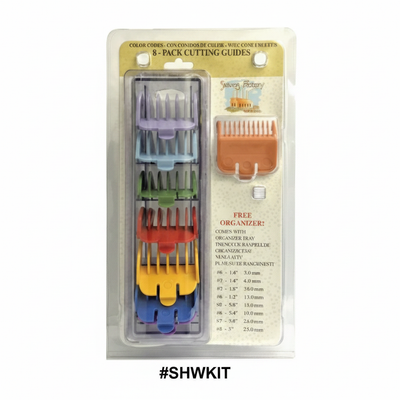 8-Pack Colour-Coded Clipper Cutting Guides with Organiser Tray #SHWKIT