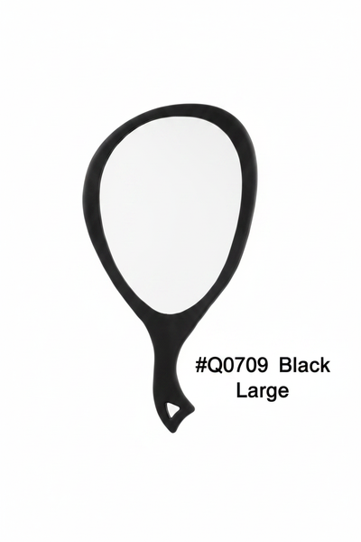 Large Teardrop Handheld Mirror with Handle Black #Q0709