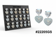 Zirconia Heart Drop Earrings Assorted Shades CZ Pavé Crystal 12 Pairs #22205GS