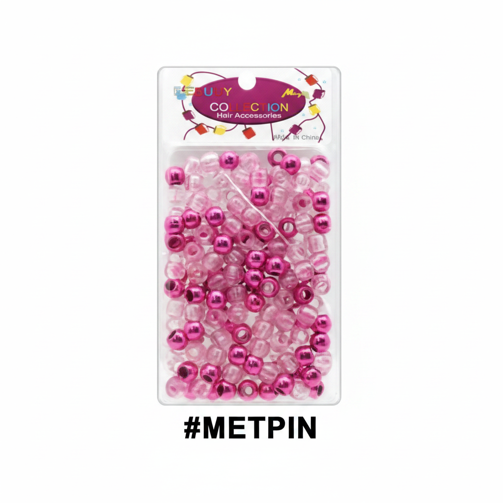 Beauty Collection Pink Metallic Hair Beads #METPIN