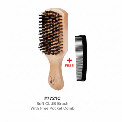 #7721C Soft Club Brush with Free Pocket Comb - Magic Collection