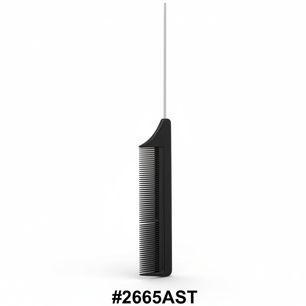 Stella Collection Pin Tail Comb #2665AST Black