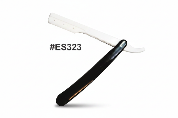 Plastic No Blade Straight Razor Shavette with Black Handle #ES323