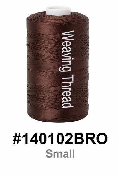 Small spool of brown weaving thread with white cap - #140102BRO