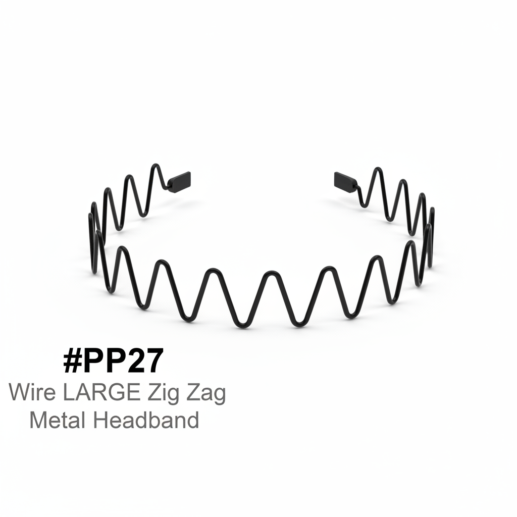 Wire Large Zigzag Metal Headband Black #PP27