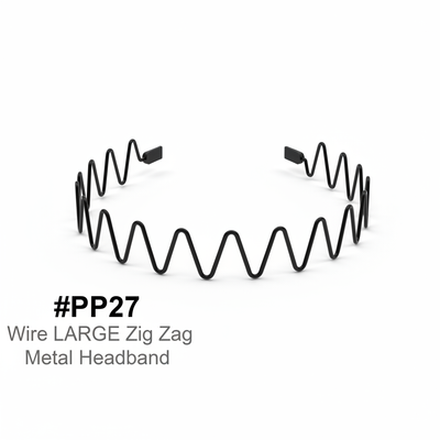 Wire Large Zigzag Metal Headband Black #PP27