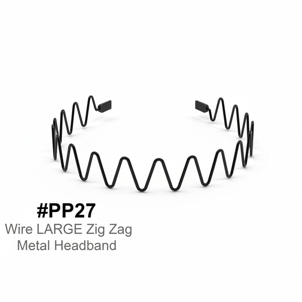 Wire Large Zigzag Metal Headband Black #PP27