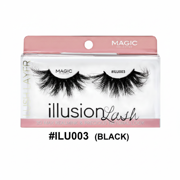 Magic Collection Illusion Lash #ILU003 25mm 3D Real Mink Eyelash – Black 12pcs