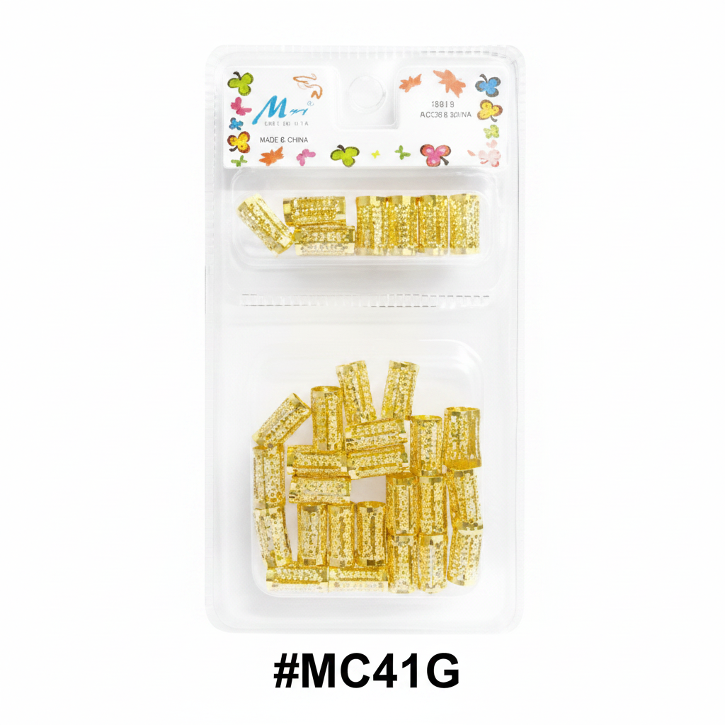 Murry Collection #MC41G Gold Filigree Open Rectangular Dreadlock Cuffs