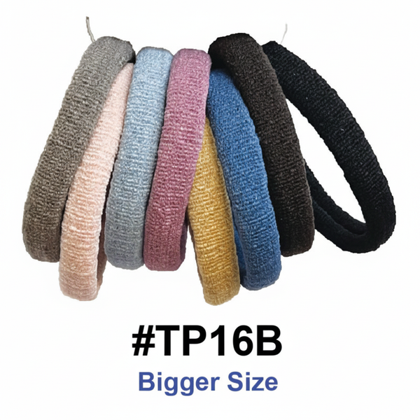 Magic Quality Soft Foam Hair Ties Bigger Size Metallic Shimmer #TP16B