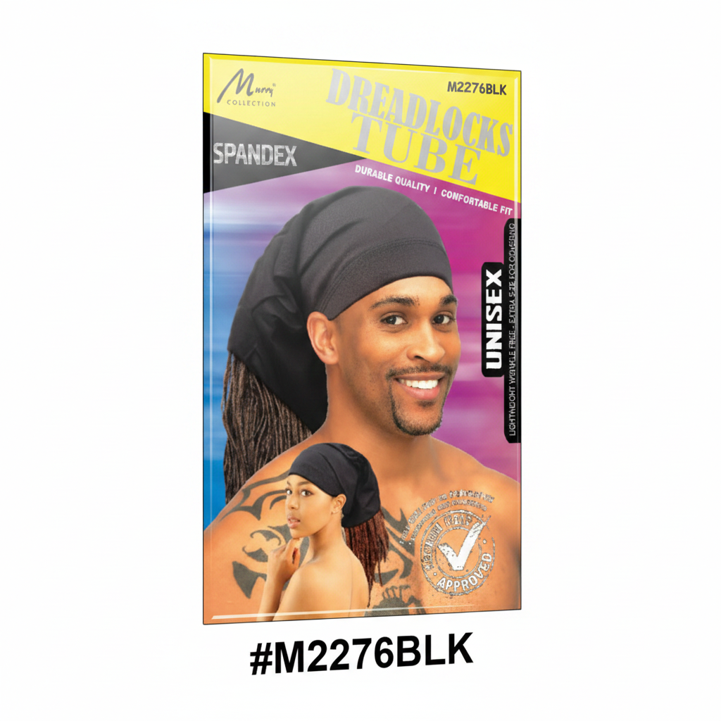 Spandex Dreadlocks Tube Black M2276BLK