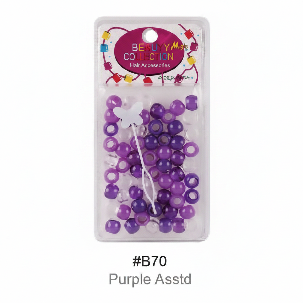 Beauty Magic Collection Hair Beads #B70 Purple Assorted