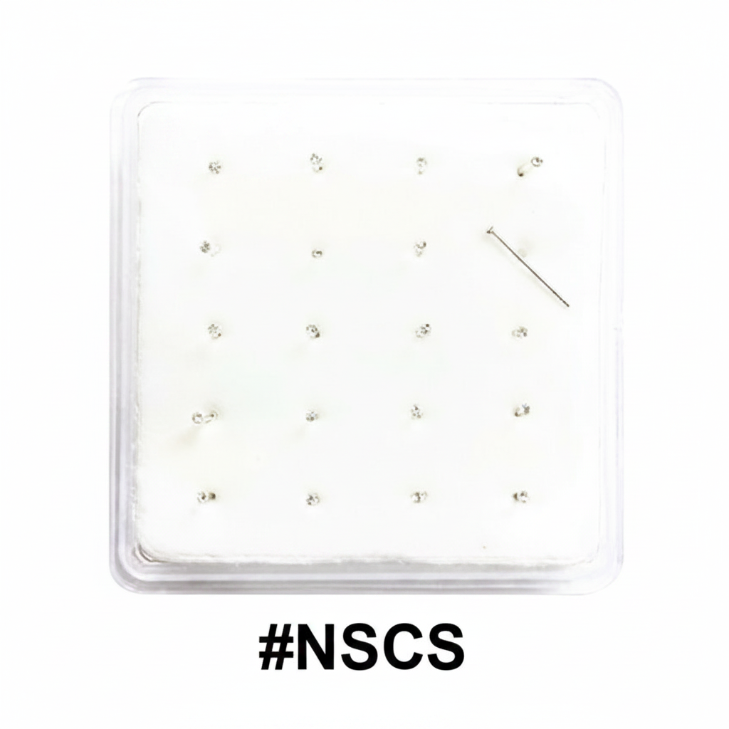 1.5mm Crystal Nose Studs 20-Pack Display Card #NSCS