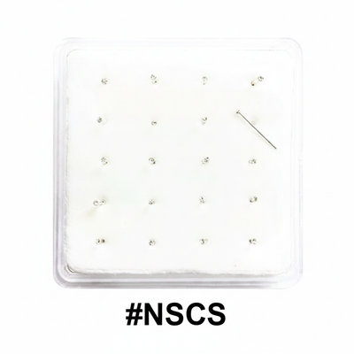 1.5mm Crystal Nose Studs 20-Pack Display Card #NSCS