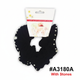 Black Rhinestone Scrunchie Hair Tie With Stones #A3180A