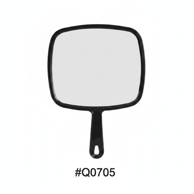 Medium Square Handheld Mirror with Handle Black #Q0705