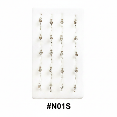 Silver Crystal Rhinestone Cluster Nose Pins #N01S