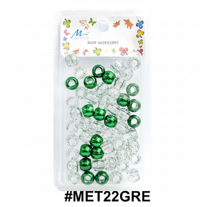 Mayys Metallic Green Hair Beads #MET22GRE