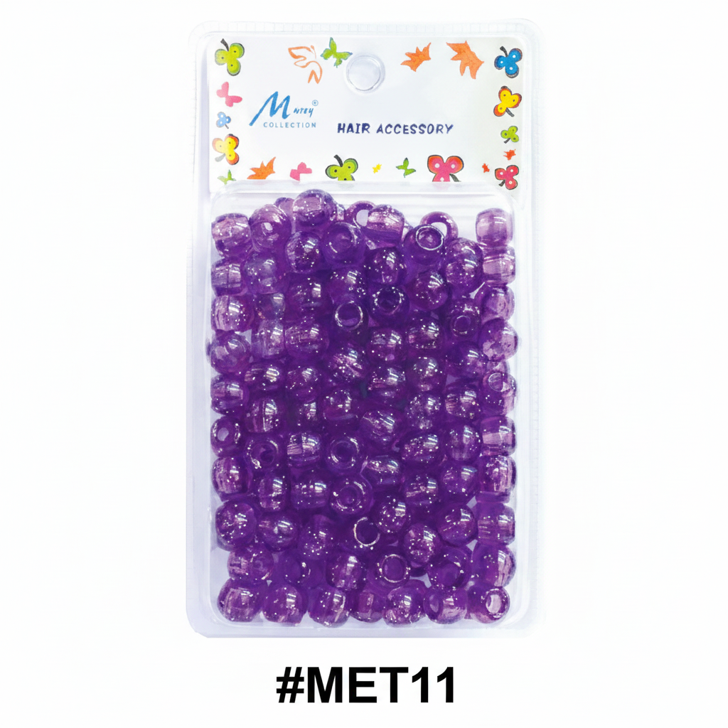 Murry Collection #MET11 Jumbo Purple Hair Beads Hair Accessory