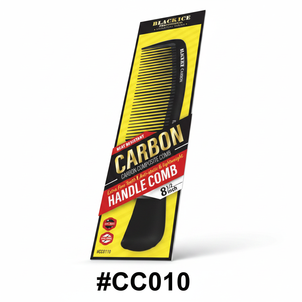 Black Ice Carbon Composite Handle Comb 8.5 inch #CC0110