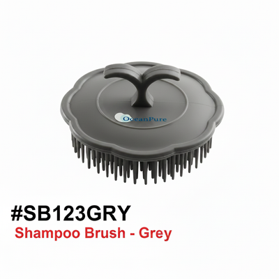 Grey OceanPure scalp shampoo brush with flexible rubber bristles - #SB123GRY