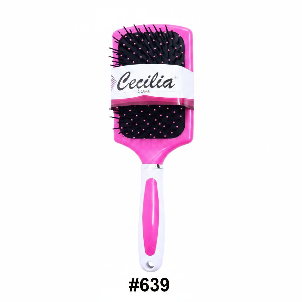 Cecilia Comb Paddle Hair Brush Pink #639 3D render