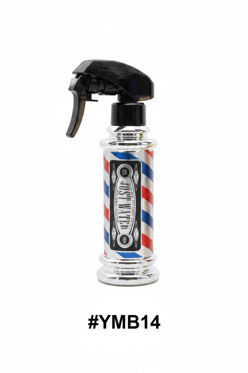 Just Water barber spray bottle classic barber pole chrome design #YMB14