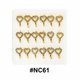Gold Heart Crystal Nose Pins 15-Pack Display Card #NC61