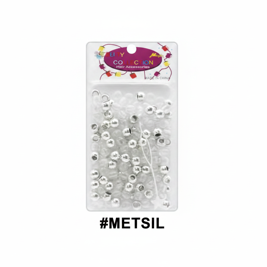Beauty Collection Silver Metallic Hair Beads #METSIL