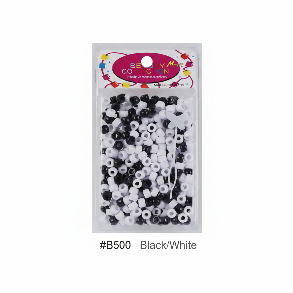 Beauty Magic Collection Hair Beads Black White #B500