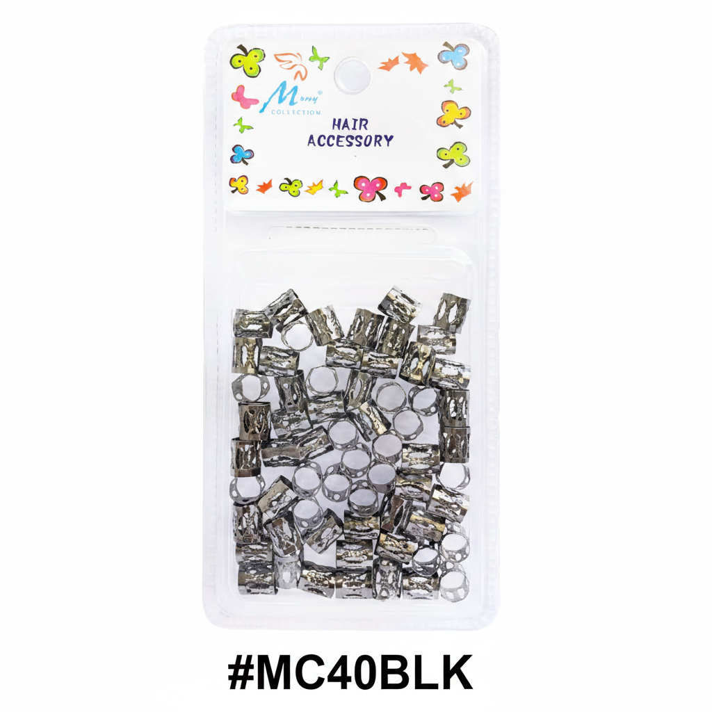 Murry Collection #MC40BLK Black Gunmetal Open Filigree Rectangular Dreadlock Cuffs