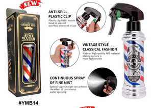 Barber Pro Just Water Vintage Barber Pole Fine Mist Spray Bottle #YMB14