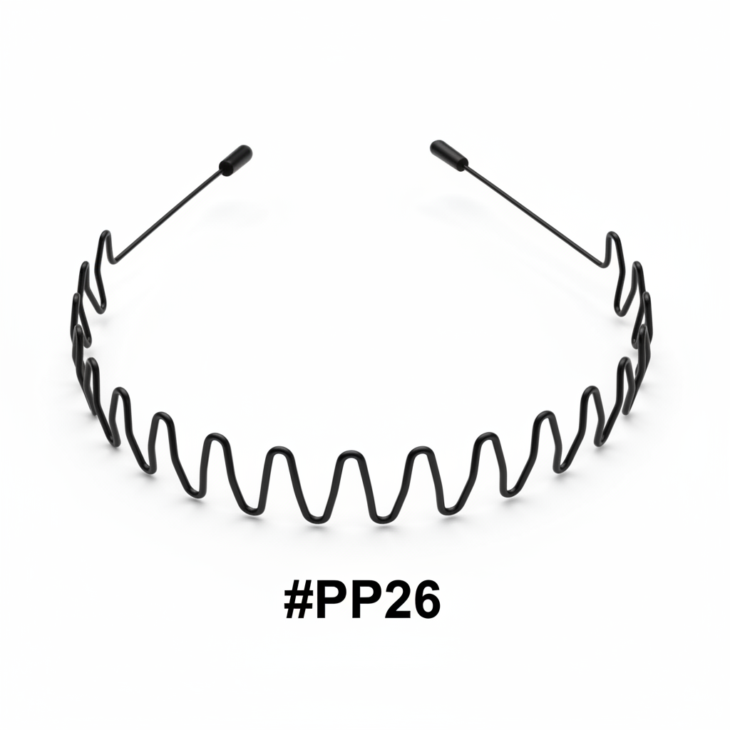 Flexible Wire Zigzag Metal Headband Black #PP26