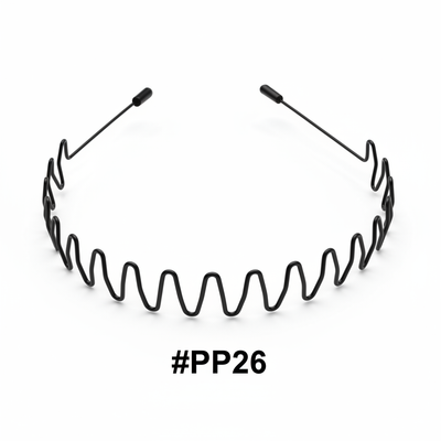 Flexible Wire Zigzag Metal Headband Black #PP26