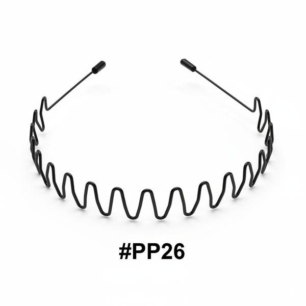 Flexible Wire Zigzag Metal Headband Black #PP26