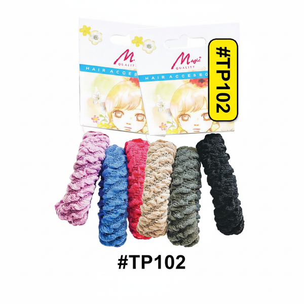 Magic Quality Lace Mesh Hair Ties Assorted 6pcs #TP102
