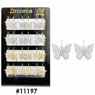Zirconia Filigree Butterfly Earrings Display Pack #11197